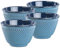 Rosenstein & Söhne 4 Tasses à thé Style Arare Japonais en fonte teinté Bleu émaillé à l'intérieur