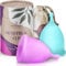 EcoBlossom Wiederverwendbares Menstruationstassen-Set - Die zuverlässigsten Silikon-Periodenbecher in medizinischer Qualität - Bequemer Gebrauch für 12 Stunden (Small & Large)