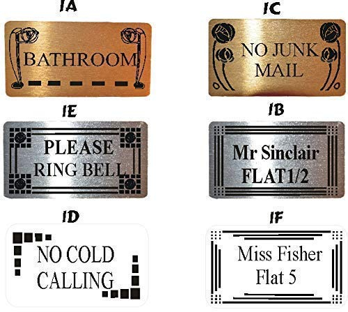 DOOR NAME PLATES PLAQUES SIGNS 2 SIZES, 5 DESIGNS, 3 COLOURS TO CHOOSE NUMBER TO CHOOSE FROM - SAME DAY DISPATCH 1ST CLASS UP UNTIL 12:00 P.M. (NOT INCLUDING WEEKENDS)