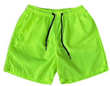 Elonglin Shorts Séchage Rapide avec Poches Short de Bain pour Homme Swim Short Sport Maillots de Bain Surf Boxers Slip Shorts de Plage Chartreuse Taille FR L(Asie 2XL