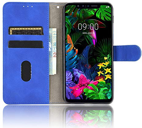 Dhongf Fundas para LG G8S ThinQ Funda Móvil LG G8S ThinQ Magnetica Hebilla Antigolpes Funda con Solapa para LG G8S ThinQ Azul