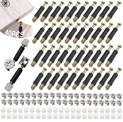 Schrank Verbinder 40 Stück Möbel Verbinder Set Exzenter Möbelverbinder Verbindungsschrauben Einschraubdübel Möbelverbinder Verbindungsbeschlag Schrankverbinder Für Möbel Kabinett 35mm 40mm