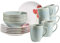 MÄSER 931927 Ossia Aguarela - Vajilla para 6 personas en aspecto vintage parcialmente decorado, juego de desayuno de cerámica de 18 piezas con plato de desayuno, cuenco de cereales y taza de café
