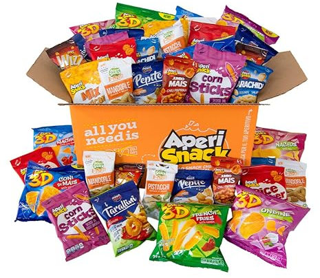APERIBOX SPICY 30 - AP18.001.12 - Snack Salati dal sapore piccante, patatine, stuzzichini e frutta secca