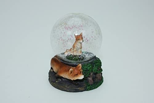 Glitzerkugel Fuchs, 6,5 cm, Schneekugel Tier Tiere Schneekugeln Füchse