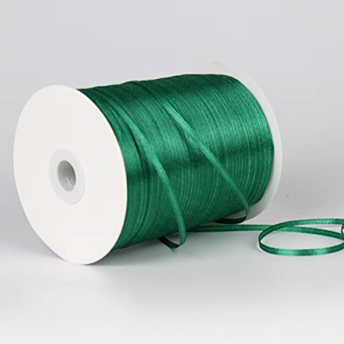3mm Dunkelgrün Satinband,Dunkelgrün Schleifenband Dekoration Stoffbänder Bänder Geschenkband Breit Stoffband für Hochzeit -1 Rollen X 80m