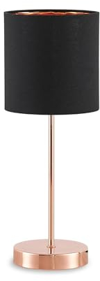 Lindby Tischlampe Noeline (Modern) in Kupfer aus Metall (1 flammig, E14) - Textil Tischleuchte Schreibtischlampe Nachttischlampe Wohnzimmerleuchte