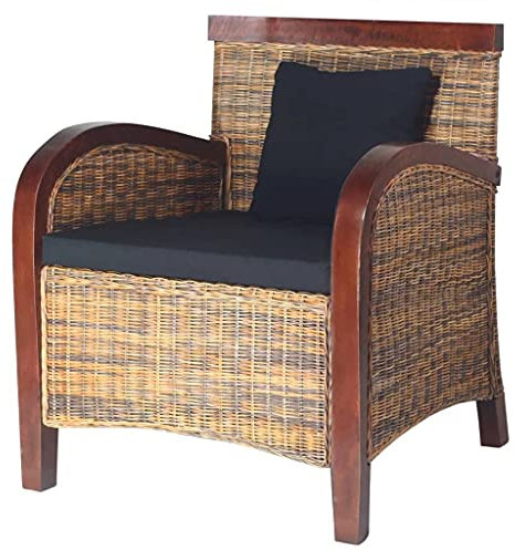 ZQQLVOO Sessel Handgewebtes Rattan, Loungesessel, Fernsehsessel Relaxsessel, Schreibtischstuhl, Stuhl für Schlafzimmer, Wohnzimmer, Arbeitszimmer, Büro