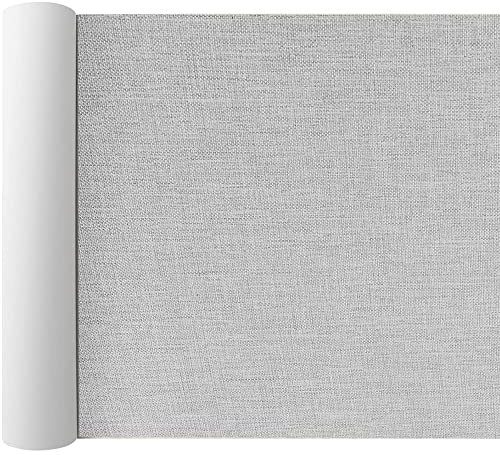 GELAISI Selbstklebende Stoffe Hellgrau, 40x200cm Leinenstoff Reparatur Patch Self-Adhesive, Textil Flicken Selbstklebend für autositz reparatur, Fabric Sofa Reparatur, Reparieren Sie Löcher, Risse