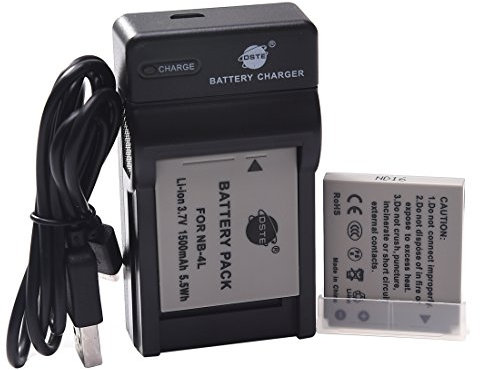 DSTE NB-4L Li-ion Battery (2-Pack) and Micro USB Charger Compatible for Canon PowerShot SD40 SD30 SD200 SD300 SD400 SD430 SD450 SD600