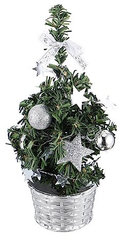 FOYTOKI Mini Albero Di Natale Artificiale Da Scrivania Con Base Stabile Decorazione Natalizia Slim Per Ufficio e Casa
