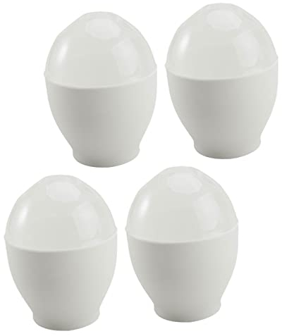 KICHOUSE 4pcs Microwave Egg Poachers - Egg Cooker Cups for Nice Poached Eggs - Kitchen Accessory for Cooking - Microwave Safe - Oven Egg Cooker