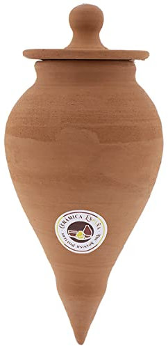 CERÁMICA ESPAÑA | Dispensador de Agua | Sistema de riego | Riego automático | Riego por goteros | Modelo J01 | 500 ml | Eco | 100% Hecho a Mano | 10x10x22 cm