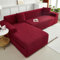 WULTNICEW Sofa Überzug Sofaschoner Sofabezug 3 Sitzer, Sofa Bezug Stretch Sofa Cover Überwurf Universal Couch überzug, Ecksofa für L Form Erfordert Zwei Couchbezug(3SITZER, Dunkelrot)