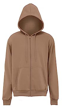 Mo Athlsr Men's Herren-Strick-Hoodie mit Reißverschluss Polyester Kamel Größe S Hooded Sweatshirt, S