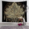 Wandteppich Mandala Golden Brown Wandtuch Home Deko Wandbehang für Schlafzimmer Wohnzimmer Wohnheim Wandteppich Aesthetic Tapestry Wandkunst Wand Teppiche (150x100cm)