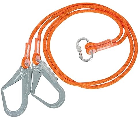 jackfru 2M Sicherheitsleine, Professioneller Sicherheitsgurt, Lanyard Klettern Seil, Verstellbares Lanyard Klettern Bergseile für Baumkletterer, Baumpfleger, Absturzsicherung