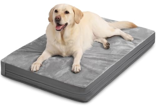 Waterproof Outdoor Dog Bed Large Sized, Washable Crate Pad 35 Orthopedic