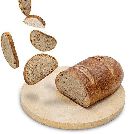 Feuerfest 123 - Brotbackstein Schamotte Rund Ø 31x3 cm, Backstein für Backofen & Gasgrill, Lebensmittelecht für einen unverwechselbaren Genuss, für leckere Brote wie vom Lieblingsbäcker
