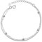 Hmzidz 925 Sterling Silber Doppelschichtiges Armbänder Damen,Perlen für Armband Silber,Dünn Kugelarmband Silber Frauen Mädchen,Charm Bettelarmband für Freundin(16cm+3cm)