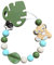 Attache tétine style Roi lion beige vert menthe