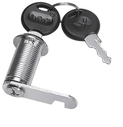 Serratura per armadio, cassetta delle lettere, tamburo, cassetto, armadietto, armadietto, 16/20/25/30 mm, 2 chiavi, per porte in legno, metallo e vetro (16 mm)