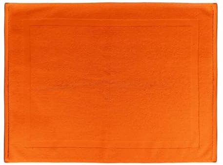 Banzaii Tappeto Doccia, Tappetino Bagno in Morbida Spugna 50x70 cm, 100% Cotone di Alta Qualità, Trattamento Super Assorbenza - Arancione