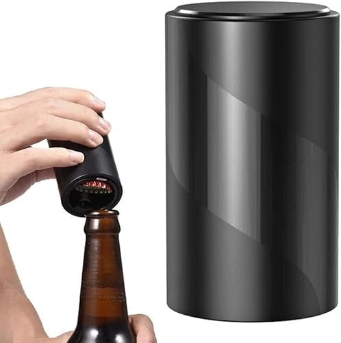 PARENCE - Ouvre-Bière Magnétique Automatique Ouvre-Bouteille Push-Pull Décapsuleur Accessoires De Cuisine Automatique pour Maison, Bar, Restaurant, Noir