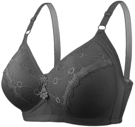 Generico Coppe Reggiseno Adesive Reggiseno Silicone Reggiseno Sexy da Donna di Grandi Dimensioni, Seno Grande, Senza Anello in Acciaio, Sottile e Traspirante Reggiseni Senza Ferretto (Black, 46.00)