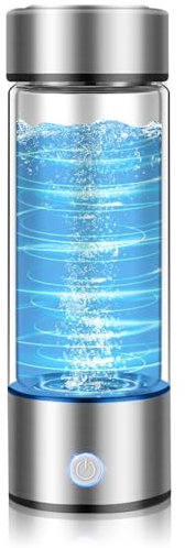 Hydrogen Water Bottle with PEM SPE Technology, Portable Water Purifier Generator for Clean and Healthy Drinking Kangen Water Machine Producing Ionized with Gift Box for Home Office Travel (silver new)