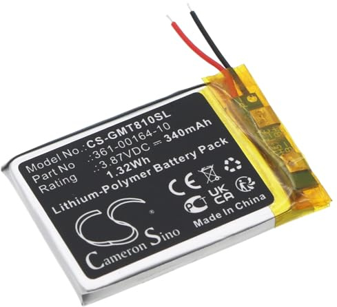 TCTK Akku 340mAh Kompatibel mit [Garmin] Instinct Solar, STD-810G Ersetzt 361-00136-10, 361-00164-00, 361-00164-10