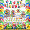 85PCS Birthday Decorations, Super Brother Party Supplies for 10 Guests, Theme Kids Party Tableware Set Party Plates Cups and Napkins Tablecloth, Happy Birthday Banner, Cake Toppers, Birthday Balloons