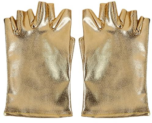 Ldabrye 1 Paar Halbfinger Lederhandschuhe Für Damen Tanzhandschuhe Halloween Party Handschuhe Für Outdoor Aktivitäten
