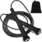 Euqvunn Cuerda Saltar 3 Metros, Comba de Saltar PVC con Bolsa, Comba Niños Ajustable Ligera para Niños, Hombres y Mujeres, Entrenamiento de Velocidad y Quema de Grasa (Negra)