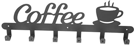 Cabilock 1 Juego De Soporte para Decoración De Pared Soporte para Tazas Soporte para Tazas De Pared Soporte Rústico para Tazas Organizador De Tazas Soporte para Tazas De Hierro Negro