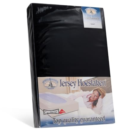 Harris&Darwin - Spannbettlaken aus 100% Jersey-Baumwolle bis zu 35cm - Schön weich - Doppel-Jersey-Spannbettlaken - Schwarz 80x200 cm Doubler