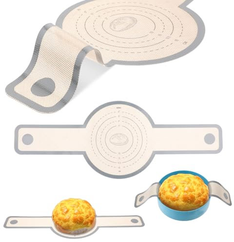 Qianyu Silicone Bread Sling for Dutch Oven Reusable Baking Mat with Long Handle Non-Stick Baking Sling Easy Clean Sourdough Bread Supplies for Transferring Sourdough Pizza Cookie