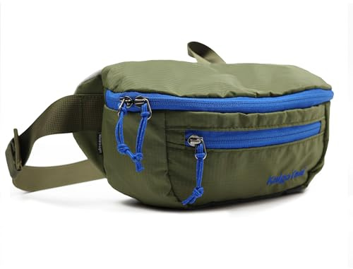 Ultraleichte 2L Reise-Hüfttasche (Long Waist Version), große Wasserabweisende Bauchtasche, für Damen und Herren (medium Olive)