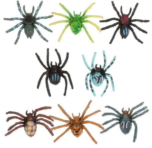 Yardwe 8 Stück Halloween Spinnenfigur aus Kunststoff für Dekoration | Bunte Ausführung, für Kühlschrank und Tischplatte, Geeignet für Saisonale Arrangements