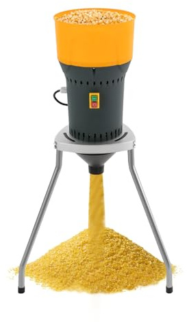 Elektrische Getreidemühle 19000RPM 220V mit 5 Sieben Professionelle Schrotmühle für trockene Körner wie Weizen, Mais, Gerste Ideal für Haushalt und Bauernhof zur Herstellung von Tierfutter (25L)