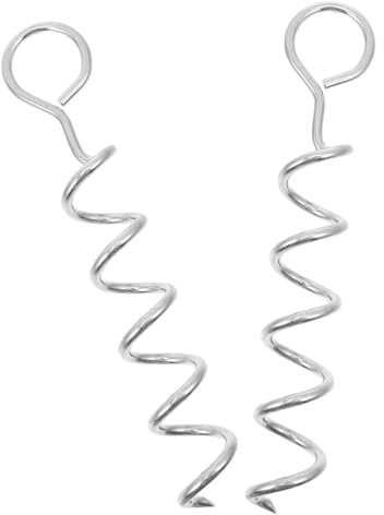Healifty 2 Stück Spiral Erdanker aus Eisen für Hundeleinen Gartenpfähle Spitz Zulaufender Metall Erdpfahl Outdoor Hundepfahl für Camping Zelte und Hof Leicht und Wiederverwendbar
