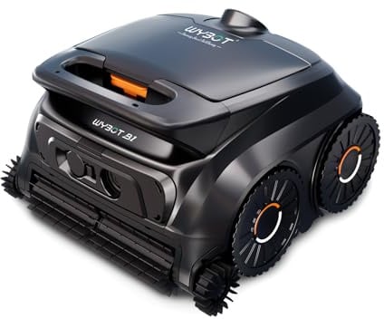 WYBOT B1 Akku-Poolroboter für kleine Pools, Leichter intelligenter Poolreinigungsroboter mit App-Steuerung, Wand- und Bodenabdeckung, Zwei Seitenbürsten, bis zu 100 Minuten Laufzeit, Schwarz-Orange