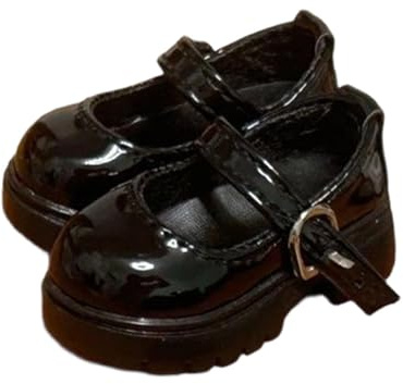 Harilla Puppenschuhe im Maßstab 1:4, Puppenkostüm-Accessoires, niedliche Plateau-Schuhe für Actionfiguren, Schwarz
