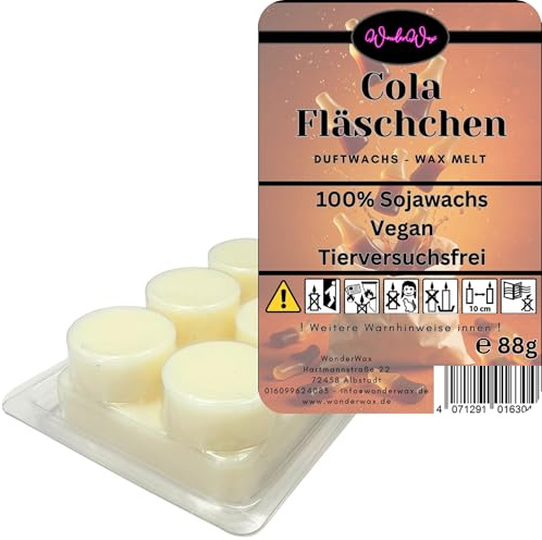 WonderWax Duftwachs Wax Melts für Duftlampe, 6 Kreise Duftmelt Wachsmelt Sojawachs Duftwachs Würfel für Raumdüfte, Wachs Duftöl Winter Indoor Schmelzen für Aromalampe Cola Fläschchen