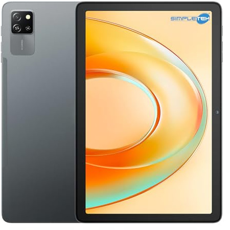 SIMPLETEK - Tablet Professionale 10.1 HD+ - 4G LTE Dual SIM - 128GB ROM - Fino a 12GB RAM (RAM Boost) - Batteria 7700mAh - Android 15 - Ultra Sottile