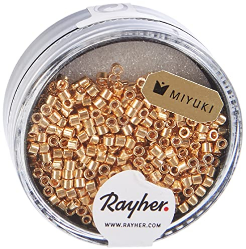 Rayher perles miyuki en verre 2 mm perles de rocaille pour le tissage de perles parfaites pour les loisirs créatifs or métal