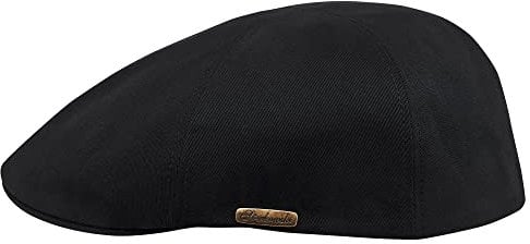 Sterkowski Modell Rusty | 100% Gekämmte Baumwolle Schiebermütze für Herren und Damen | Flatcap Sommer Schirmmütze Kappe Newsboy Cap Hüteüte Leicht Luftig Cabrio Gatsby Golf Vintage Schwarz 54