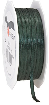 Präsent C.E. Pattberg Satin tannengrün, 50 m Satinband zum Einpacken von Geschenken, 3 mm Breite, Geschenkband zum Dekorieren & Basteln, Dekoband, Anlass