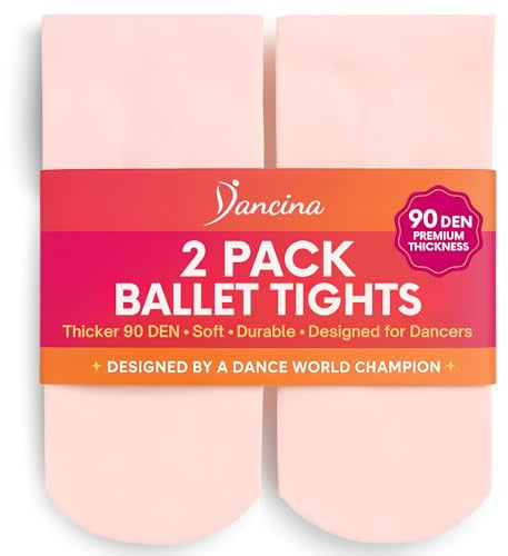Dancina Toddler Dance Tights Girls Ballerina Soft Stockings S (3-5) Ballet Pink x2