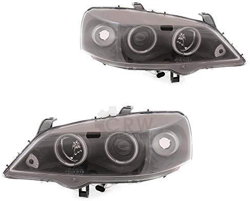 Set Scheinwerfer Astra G Bj. 97-04 klar/schwarz CCFL Angel Eyes H1+H1